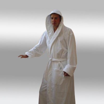 Hooded Terry Bathrobe. 9 Colors Available. Full Length 51 Inches