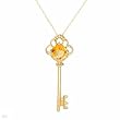 Necklace With 1.05ctw Genuine Citrine in Yellow Gold Length 18in