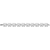 Univ Of Nebraska N Huskers Bracelet 7.5 (Silver)