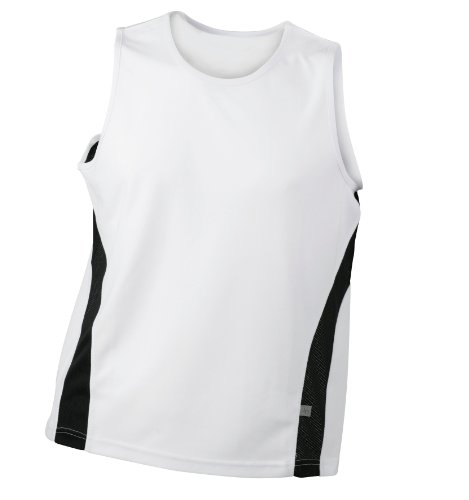 James & Nicholson Herren Shirt Running Tank, white/black, XL, JN305 whbl Preisvergleich