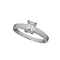 18ct White Gold 0.75ct Emerald Cut Certified Diamond Solitare Ring