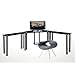 RTA Home and OfficeTempered Glass Corner Computer , Laptop Desk in Black