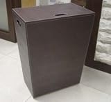 Redmon 2463-Faux Leather Tapered Rectangular Hamper in Dark Chocolate