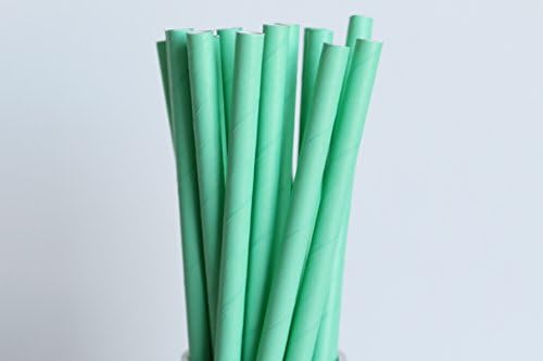 Mint Green Solid Paper Straw | 25 Ct
