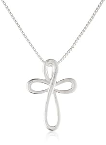 Sterling Silver Eternity Cross Pendant, 18