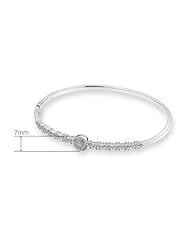 (X1000Diamond) 18K/750 White Gold Cluster Diamond Accent Bangle (Perimeter 55mm, 0.55ct, G-H Color, VS2-SI1 Clarity)