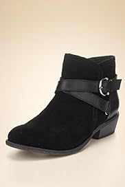 Footglove Fashion Suede Wide Fit Strap Boots