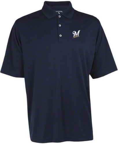 Milwaukee Brewers Exceed Desert Dry Navy Polo Shirt