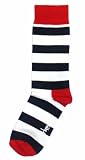White Blue Red Stripe Womens Dress Sock - Happy Socks