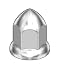 American Chrome 18212 33mm x 60mm Bullet Style Push-On ABS Chrome Nut Covers w/Flange Pack of 10