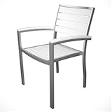 Poly-Wood 2A200FASWH Euro Arm Outdoor Dining Chair (2 pack)