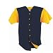 Solid Color Baseball Jersey with Contrasting Sleeves