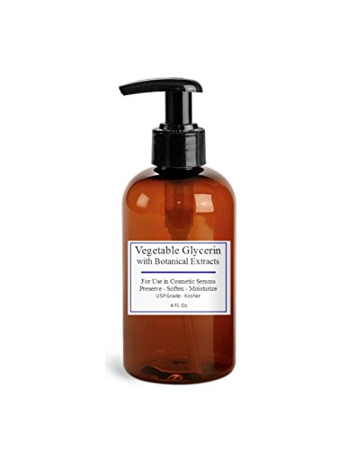 Vegetable Glycerin With 17 Botanical Extracts. For Use as a Preservative and Moisturizer Ingredient in Homemade L-Ascorbic Acid (Vitamin C) Serums and Hyaluronic Acid Serums (4 oz)