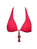 DKNY Black, Pink Halter Bra Swimsuit Top W/beads
