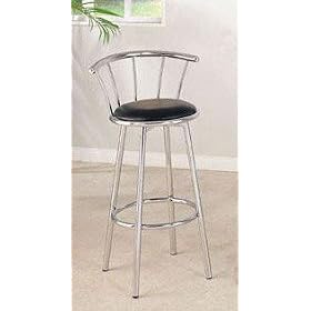 Set of 2 29H Metal Swivel Bar Stools Chrome Finish by ACME