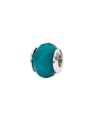 Sterling Silver Light Blue Quartz Stone Charm for 3mm Bracelets