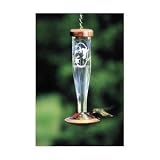 Clear Etched Hummingbird Feeder