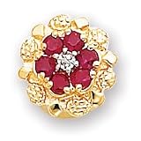 14k Ruby & Diamond Bracelet Slide
