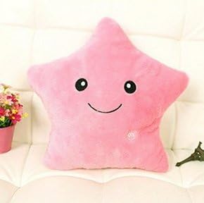 35cm*40cm Colorful Glowing Luminous LED Star Plush Pillow PP Cotoon Stuffed Toys by Luminous, Good Choice For Home Decoration, Relax and Gift, 5 Colors Available (Pink)