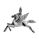 Silver Pegasus in flight solid charm
