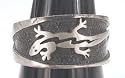 Pet Lizard Reptile Engraving Silver Tone Pewter Ring
