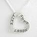LIVE, LOVE, LAUGH Heart Shaped Affirmation Band Pendant in Sterling Silver on a 16 Box Chain, #8495