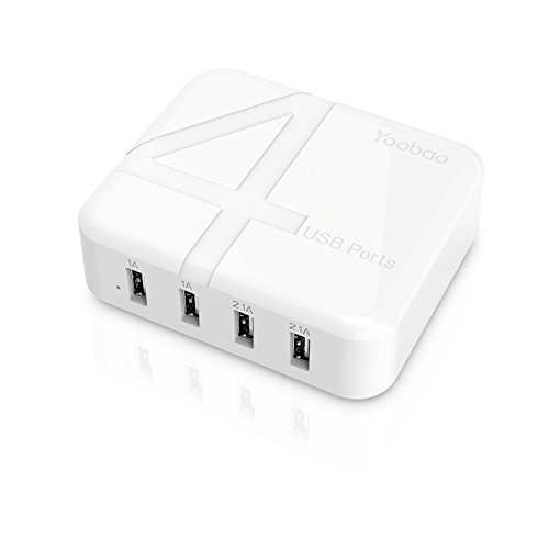 YoobaoÂ® 31W 4-Port Desktop USB Charger / Travel Charger / Power Adapter YB701 with 1.5M Outlet cable for iPhone6 plus 5s 5, Nexus 6p, Samsung Galaxy S6 Note 3 2 and other smartphone-White