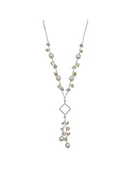 16"+2" Extension Necklace with Cultured Freshwater Pearl and Apatite