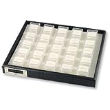 Stackable Gemstone Jewelry Display Tray with 25 Square White Gem Jars