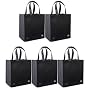 Reusable Grocery Tote Bag Black 5 Pack