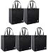 Reusable Grocery Tote Bag Black 5 Pack