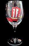 Blazing Boots Design - Hand Painted - Wine Glass - 8 oz.