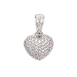 14k White Gold & Pave' Diamond Heart Pendant / Enhancer (0.83ctw)