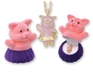 Click here to buy PIG Crystal Necklace in Piggy in a Dress Gift Box by D.M. Merchandising.
