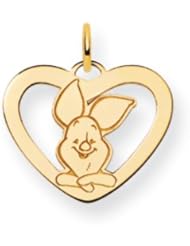 Disneys Piglet Heart Charm in 14 Karat Gold