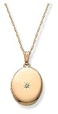 14k Yellow Gold Oval w/ Diamond Accent, 18