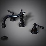 IMAGE OF Roman Widespread Bathroom Sink Faucet Oil Rubbed Bronze with Popup Drain Included