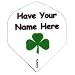 White Irish Shamrock Personalised Dart Flights X 10 Sets CKN26