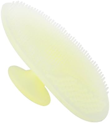 Lifemall BB Baby Wash Hair Massage Brush Infant Bath Soft Silicone Brush Dandruff Off (Yellow)