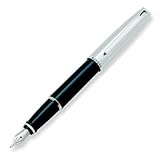 Aurora Style Black Barrel w/ Chrome Cap Fine Point Fountain Pen - AU-E05-F
