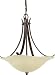 Murray Feiss F2045/3GBZ Morningside Three-Light Uplight Chandelier, Grecian Bronze with Cream Snow Glass Bowl