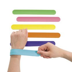 BRIGHT COLOR SILICONE SLAP BRACELETS 1 DOZEN - BULK