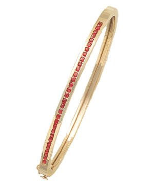 Click here for 14K Yellow Gold Ruby Bangle Bracelet prices