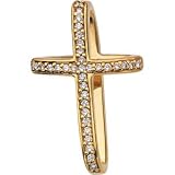 14K Yellow Gold Diamond Cross