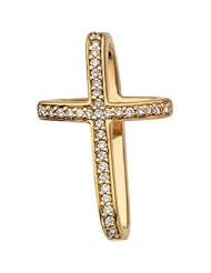 CleverEves 14K Yellow Gold 1 4Cttw Diamond Cross
