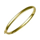 18k Yellow Gold 4.8mm Solid Domed Bangle - 7 Inch