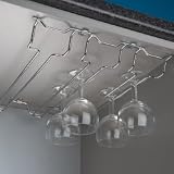 Wine glass rack holder - for under kitchen cabinets - ideal space saver - 4 ROWS, AMPLE STORAGE SOLUTION