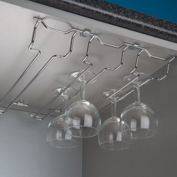 Wine glass rack holder - for under kitchen cabinets - ideal space saver - 4 ROWS, AMPLE STORAGE SOLUTION