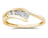 Diamond Journey Ring In 14K Yellow Gold