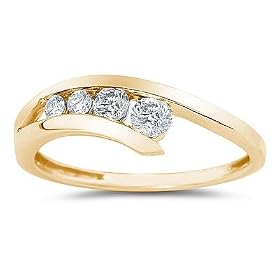 Diamond Journey Ring In 14K Yellow Gold by Szul